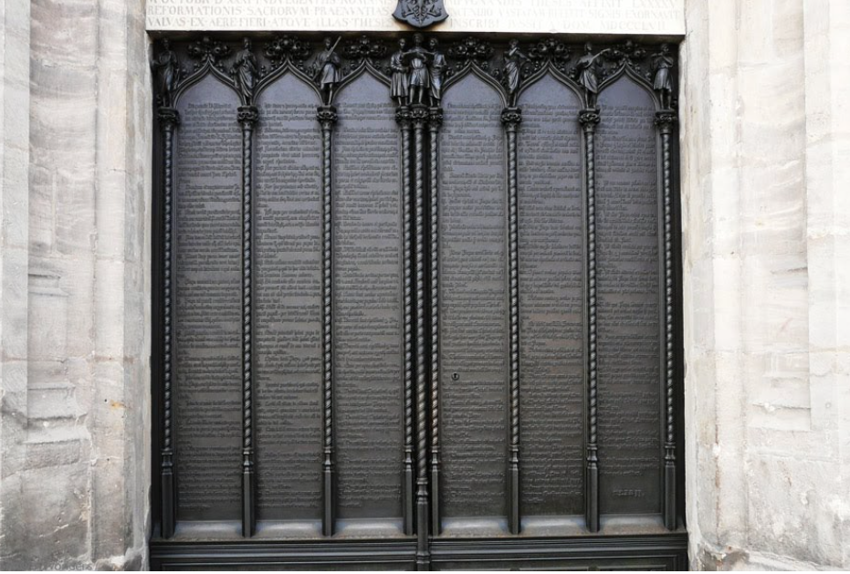 Martin Luther's 95 Theses on the Door of Wittenberg Castle Church